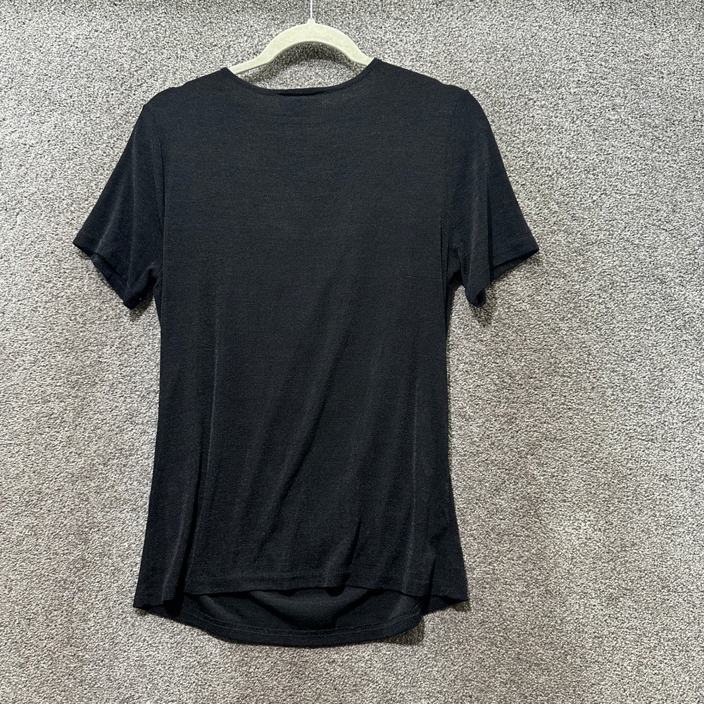 VTG‎ Frazier Lawrence Blouse Top Women Large Black Cowl Neck USA Made Minmalist